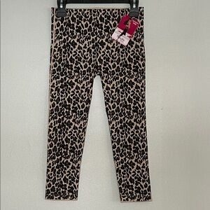 Memoi Slim Me Leopard Print Shape-wear Cropped Leggings size xl